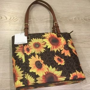 NWT Calvin Klein Sunflower Tote Bag